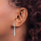 Sterling Silver Drop Earrings, Elongated Teardrop Dangle with Polished Finish, Minimalist Design