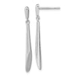 Sterling Silver Drop Earrings, Elongated Teardrop Dangle with Polished Finish, Minimalist Design