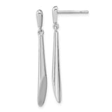 Sterling Silver Drop Earrings, Elongated Teardrop Dangle with Polished Finish, Minimalist Design