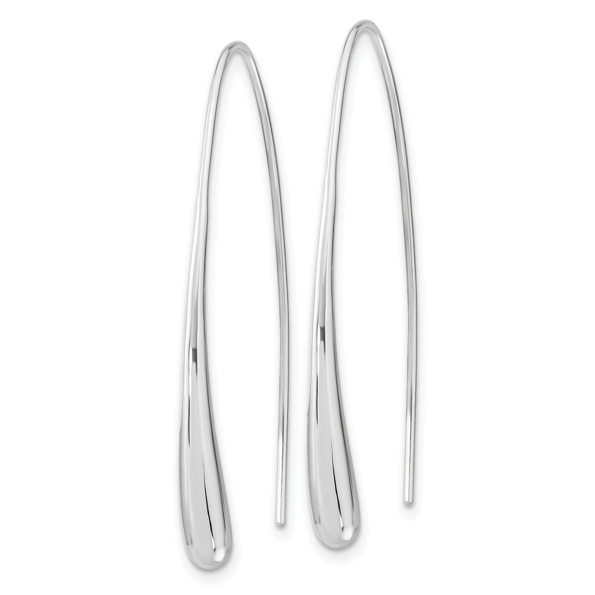 Sterling Silver Threader Earrings with Sleek Teardrop Design, Lightweight Modern Style for Women