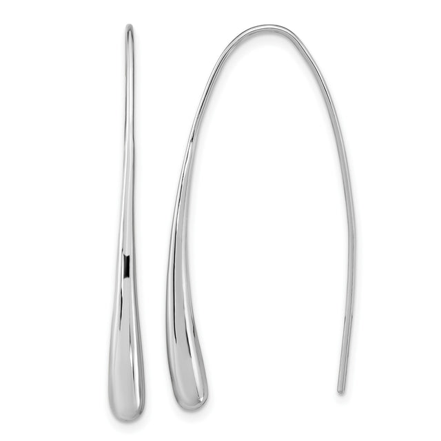 Sterling Silver Threader Earrings with Sleek Teardrop Design, Lightweight Modern Style for Women