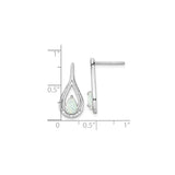 Sterling Silver Open Teardrop Earrings Pear Shaped Opal CZ