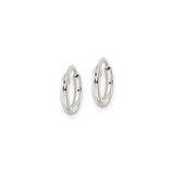 Sterling Silver Hoop Earrings with Smooth Polished Finish, Lightweight Hinged Design