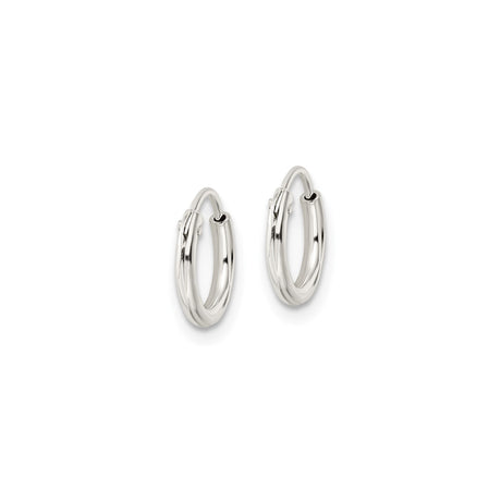 Sterling Silver Hoop Earrings with Smooth Polished Finish, Lightweight Hinged Design