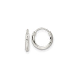 Sterling Silver Hoop Earrings with Smooth Polished Finish, Lightweight Hinged Design