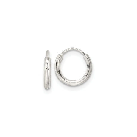 Sterling Silver Hoop Earrings with Smooth Polished Finish, Lightweight Hinged Design