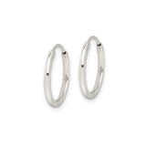 Sterling Silver Hoop Earrings with Snap Closure, Polished Minimalist Round Design for Women