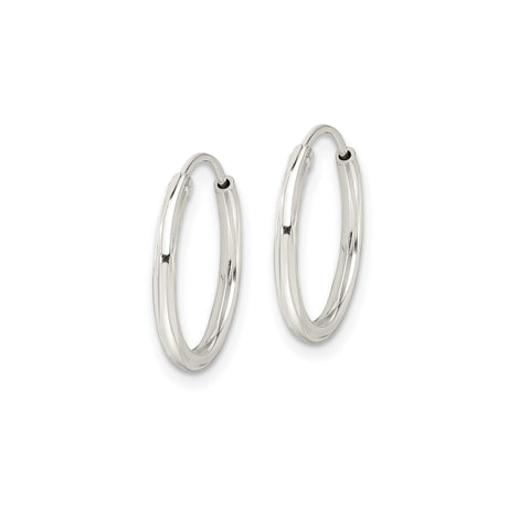 Sterling Silver Hoop Earrings with Snap Closure, Polished Minimalist Round Design for Women