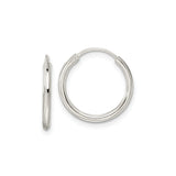 Sterling Silver Hoop Earrings with Snap Closure, Polished Minimalist Round Design for Women