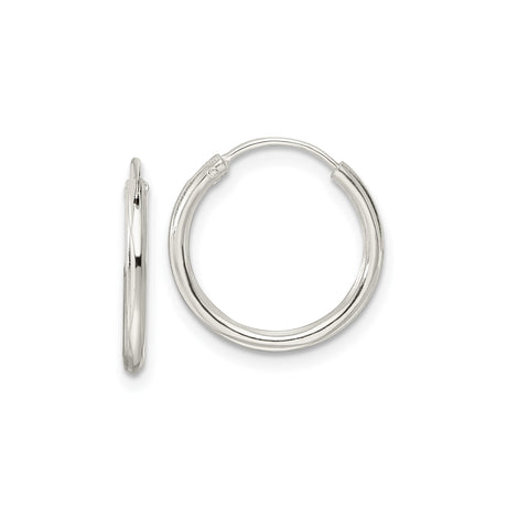 Sterling Silver Hoop Earrings with Snap Closure, Polished Minimalist Round Design for Women