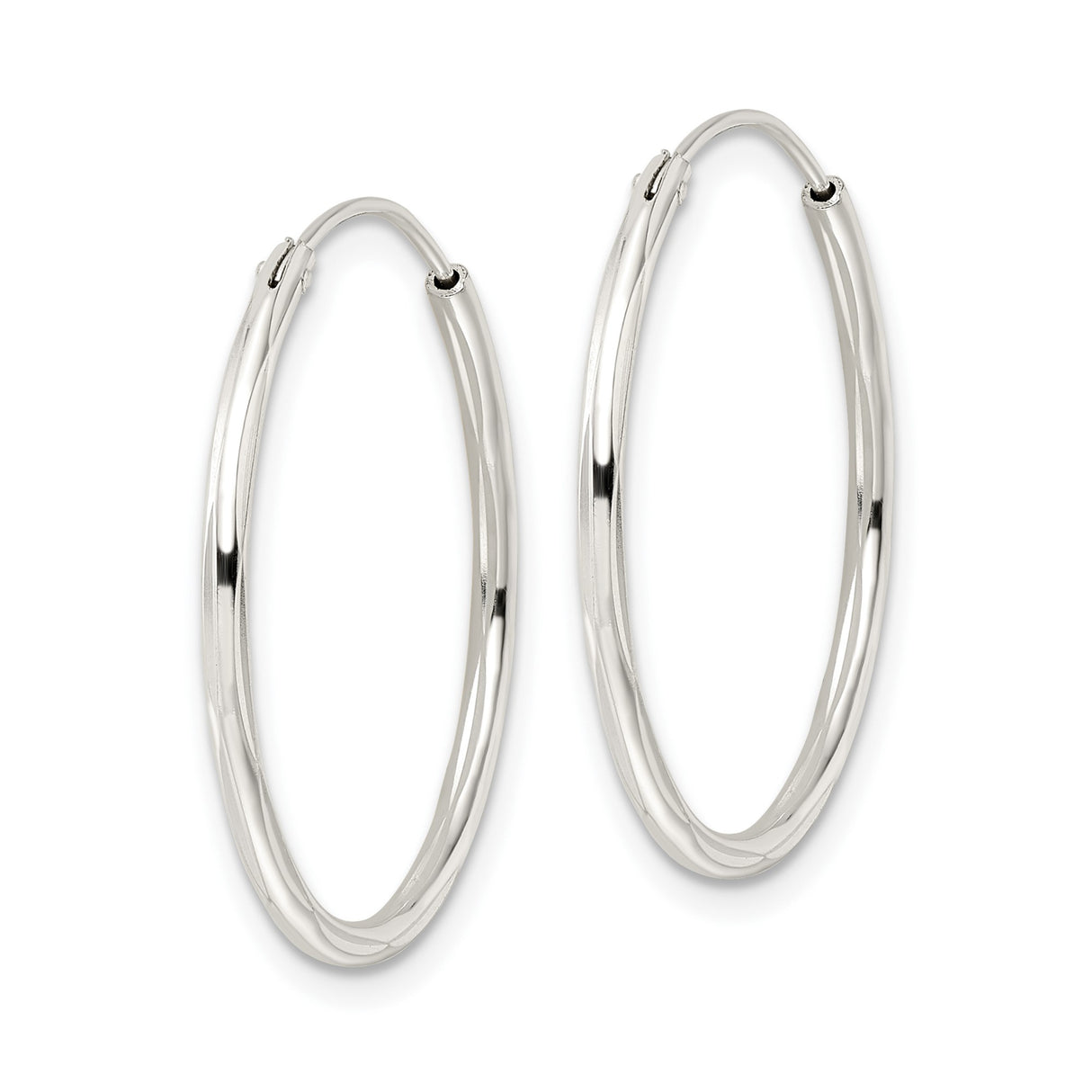 Sterling Silver Hoop Earrings with Polished Twist Design, Lightweight Modern Statement Hoops