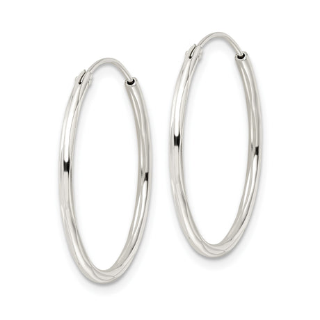 Sterling Silver Hoop Earrings with Polished Twist Design, Lightweight Modern Statement Hoops