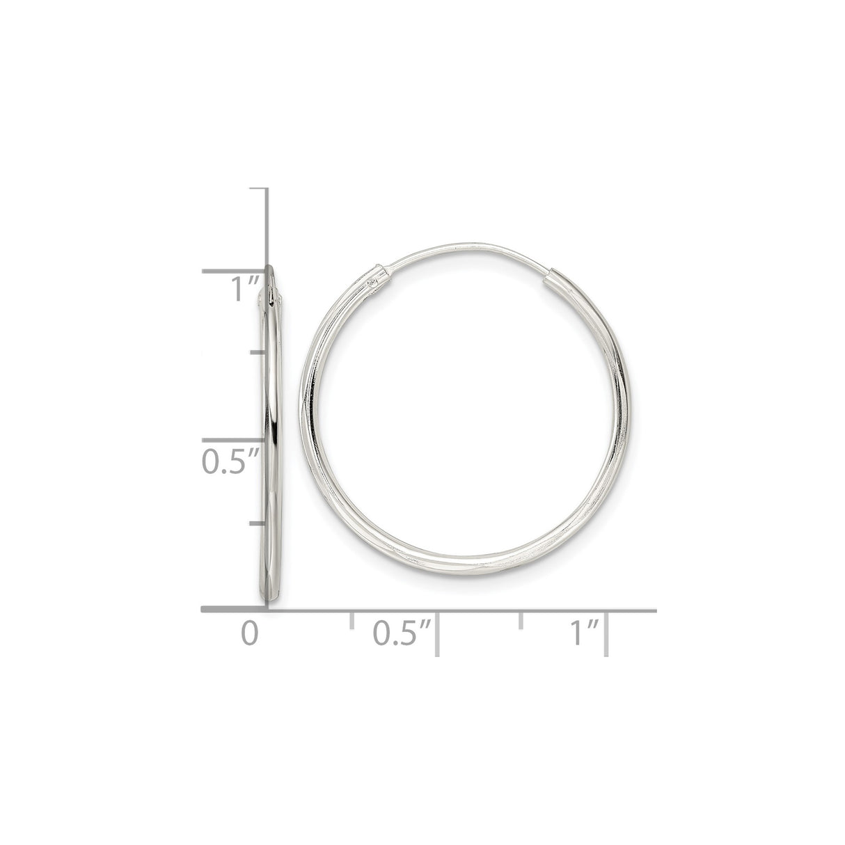 Sterling Silver Hoop Earrings with Polished Twist Design, Lightweight Modern Statement Hoops