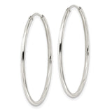 Sterling Silver Hoop Earrings, Twisted Design with Polished High Shine Finish, Minimalist Style