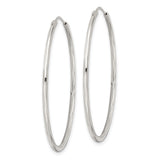 Sterling Silver Hoop Earrings, Lightweight Polished Round Minimalist Design for Women