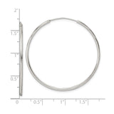 Sterling Silver Hoop Earrings, Lightweight Polished Round Minimalist Design for Women