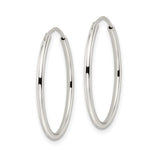 Sterling Silver Hoop Earrings, Classic Round Polished Lightweight Minimalist Style for Women