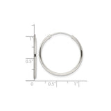 Sterling Silver Hoop Earrings, Classic Round Polished Lightweight Minimalist Style for Women