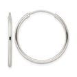 Sterling Silver Hoop Earrings, Classic Round Polished Lightweight Minimalist Style for Women