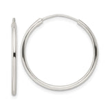 Sterling Silver Hoop Earrings, Classic Round Polished Lightweight Minimalist Style for Women
