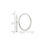 Sterling Silver Oval Hoop Earrings, Polished Minimalist Endless Design for Women