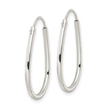 Sterling Silver Teardrop Hoop Earrings, Polished Minimalist Design for Women