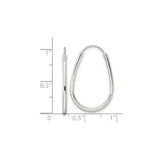 Sterling Silver Teardrop Hoop Earrings, Polished Minimalist Design for Women