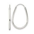 Sterling Silver Teardrop Hoop Earrings, Polished Minimalist Design for Women