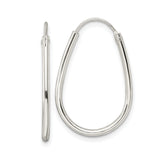 Sterling Silver Teardrop Hoop Earrings, Polished Minimalist Design for Women