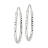 Sterling Silver Twisted Teardrop Hoop Earrings with Diamond-Cut Textured Finish