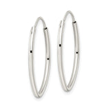 Sterling Silver Oval Hoop Earrings, Sleek Teardrop Shape, Lightweight Modern Design