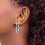 Sterling Silver Oval Hoop Earrings, Lightweight Minimalist Design, Hypoallergenic Polished Hoops