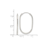 Sterling Silver Oval Hoop Earrings, Lightweight Minimalist Design, Hypoallergenic Polished Hoops