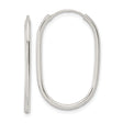 Sterling Silver Oval Hoop Earrings, Lightweight Minimalist Design, Hypoallergenic Polished Hoops