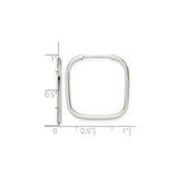 Sterling Silver Square Hoop Earrings, Sleek Polished Tube Design, Modern Minimalist Style