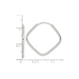 Sterling Silver Square Hoop Earrings, Lightweight Modern Geometric Minimalist Design