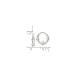 Sterling Silver Hoop Earrings with Wire Wrap and Bead Detailing, Tribal Boho Unisex Design