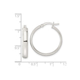 Sterling Silver Hoop Earrings, Classic Polished Round Design, Lightweight Medium Size for Women