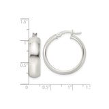 Sterling Silver Hoop Earrings, Polished Round Minimalist Design for Women