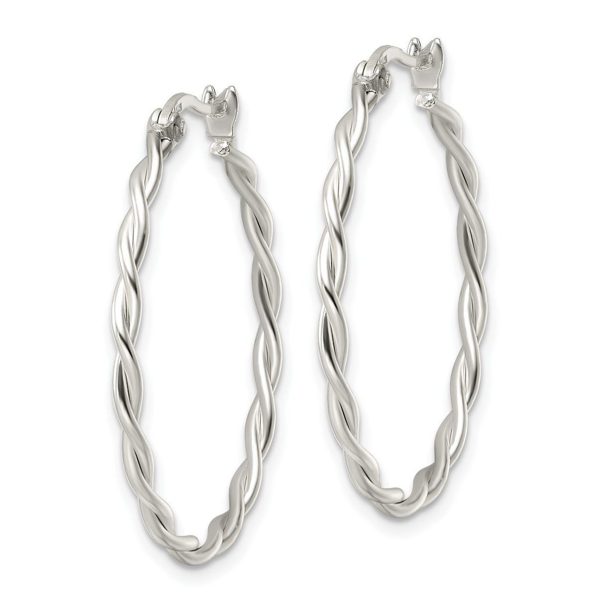 Sterling Silver Twisted Hoop Earrings with Braided Design, Symbolizing Unity and Timeless Style