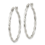 Sterling Silver Twisted Hoop Earrings with Braided Design, Symbolizing Unity and Timeless Style