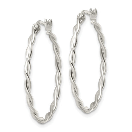 Sterling Silver Twisted Hoop Earrings with Braided Design, Symbolizing Unity and Timeless Style