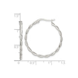 Sterling Silver Twisted Hoop Earrings with Braided Design, Symbolizing Unity and Timeless Style