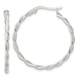 Sterling Silver Twisted Hoop Earrings with Braided Design, Symbolizing Unity and Timeless Style