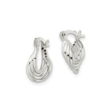 Sterling Silver Twisted Hoop Earrings with Layered Chunky Triple-Hoop Design for Women