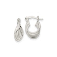 Sterling Silver Twisted Hoop Earrings with Layered Chunky Triple-Hoop Design for Women