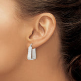 Sterling Silver Triangle Dangle Earrings with Textured Scratched Finish, Modern Minimalist Design