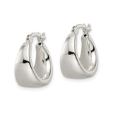 Sterling Silver Dangle Earrings with Tapered Hoops and Polished Minimalist Design