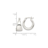 Sterling Silver Dangle Earrings with Tapered Hoops and Polished Minimalist Design