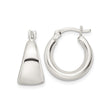 Sterling Silver Dangle Earrings with Tapered Hoops and Polished Minimalist Design